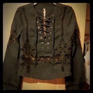 Free People bittersweet lace up corset top xs